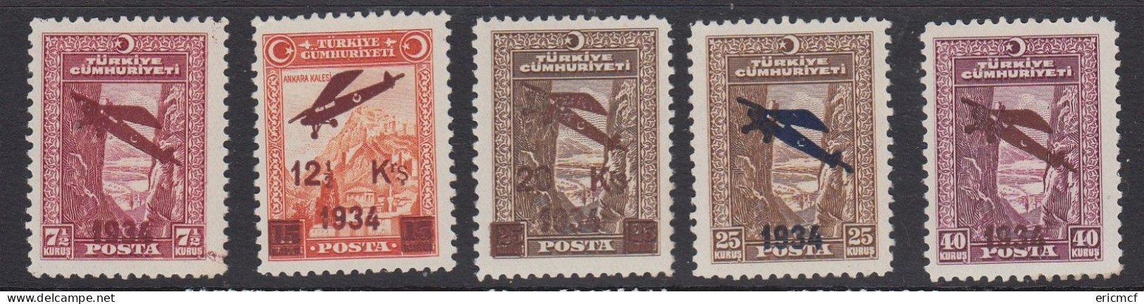 Turkey 1934 Airmail Set Fine MNH - Nuovi