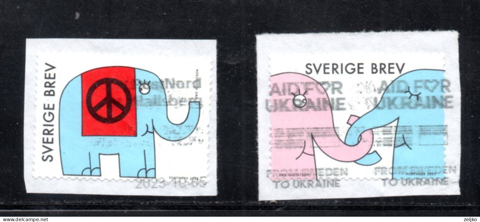 Sweden, Used, 2023, Greeting Stamps, On The Paper - Oblitérés