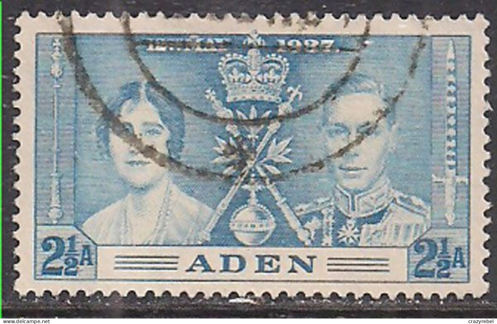 Aden 1937 KGV1 2 1/2a Coronation SG 14 Blue Used ( C285 ) - Aden (1854-1963)