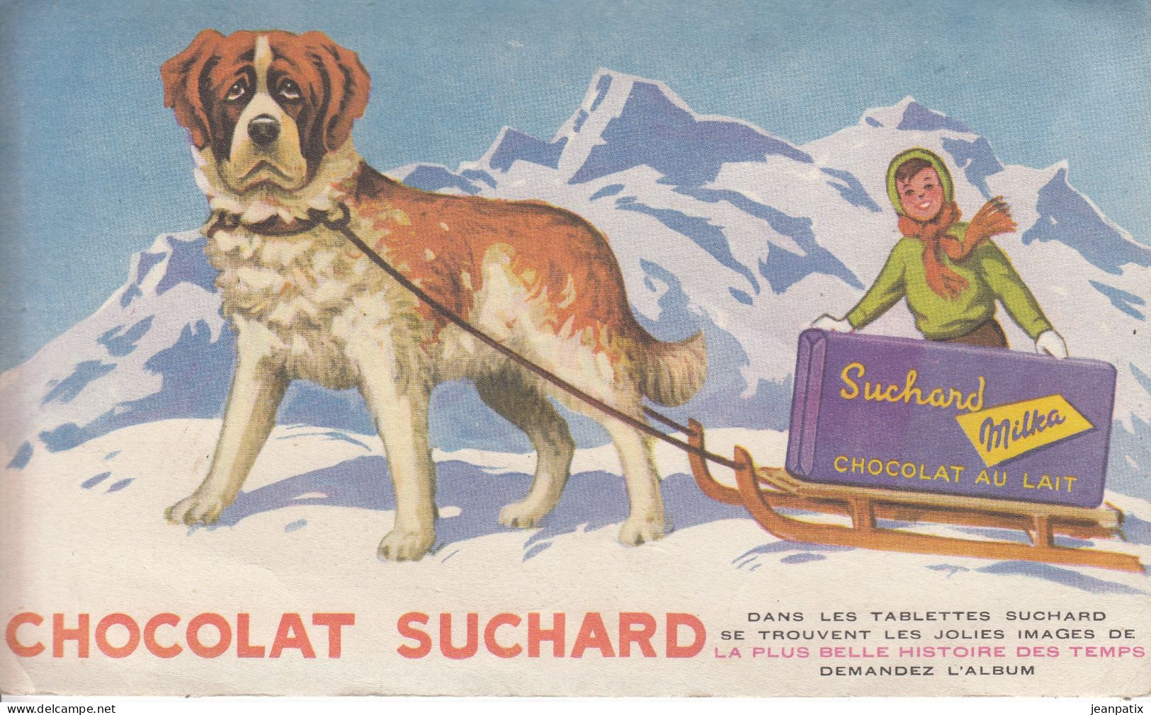 Buvard & Blotting Paper - CHOCOLAT SUCHARD Milka - Saint Bernard Avec Traineau - Cacao