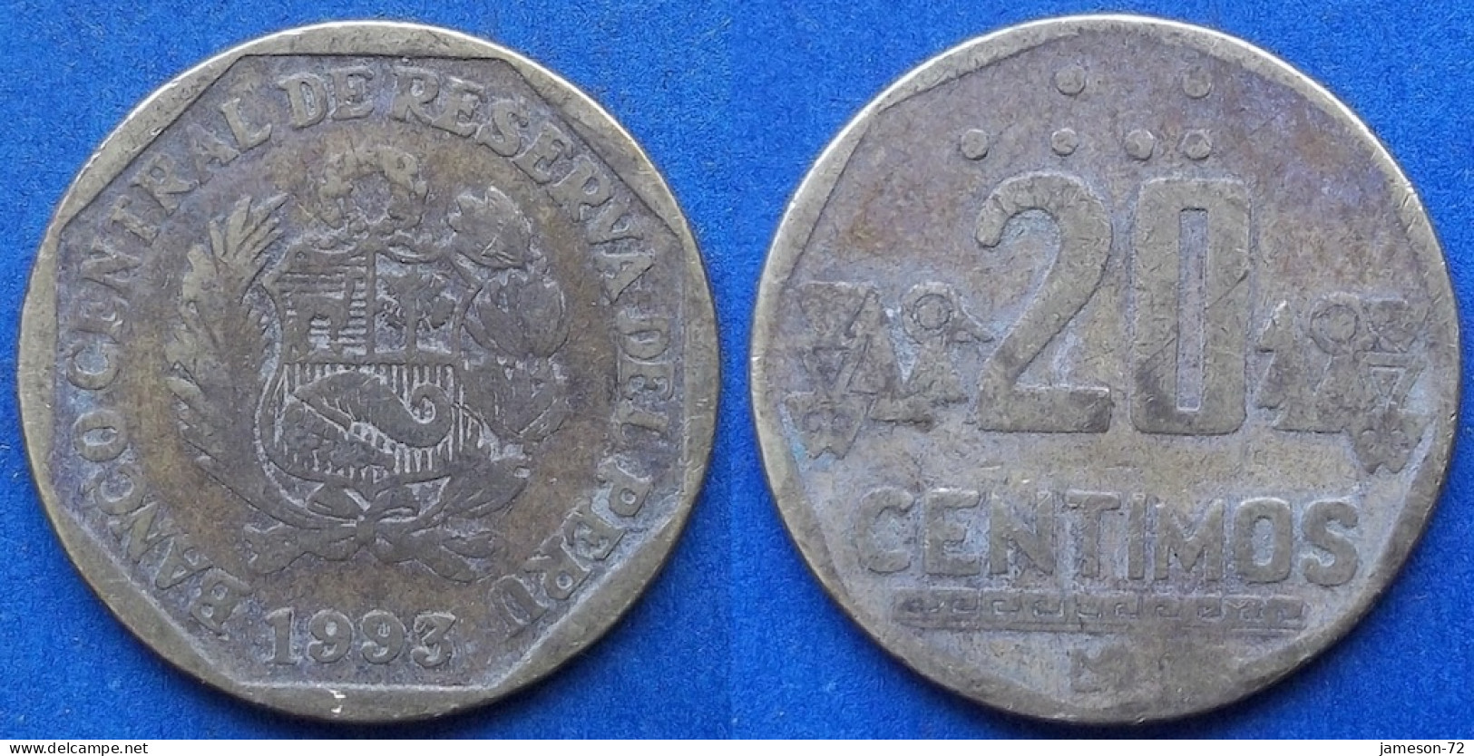 PERU - 20 Centimos 1993 KM# 306.1 Monetary Reform (1991) - Edelweiss Coins - Pérou