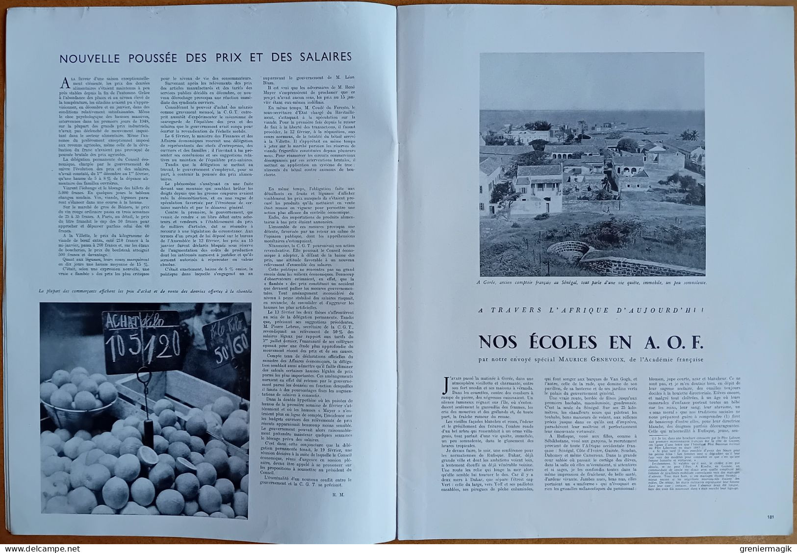 France Illustration N°125 21/02/1948 Nos écoles En A.O.F./Frontière Franco-espagnole/En Grèce Par Lucien Bodard/Carnaval - Allgemeine Literatur