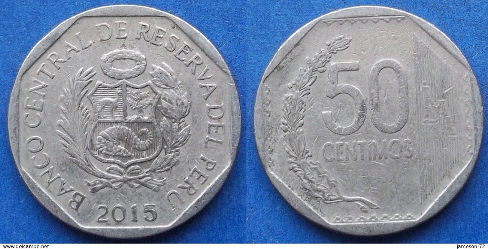 PERU - 50 Centimos 2015 KM# 307.4 Monetary Reform (1991) - Edelweiss Coins - Peru