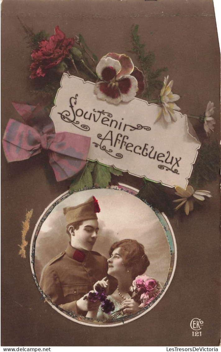 COUPLES - Souvenir Affectueux - Colorisé - Carte Postale Ancienne - Koppels