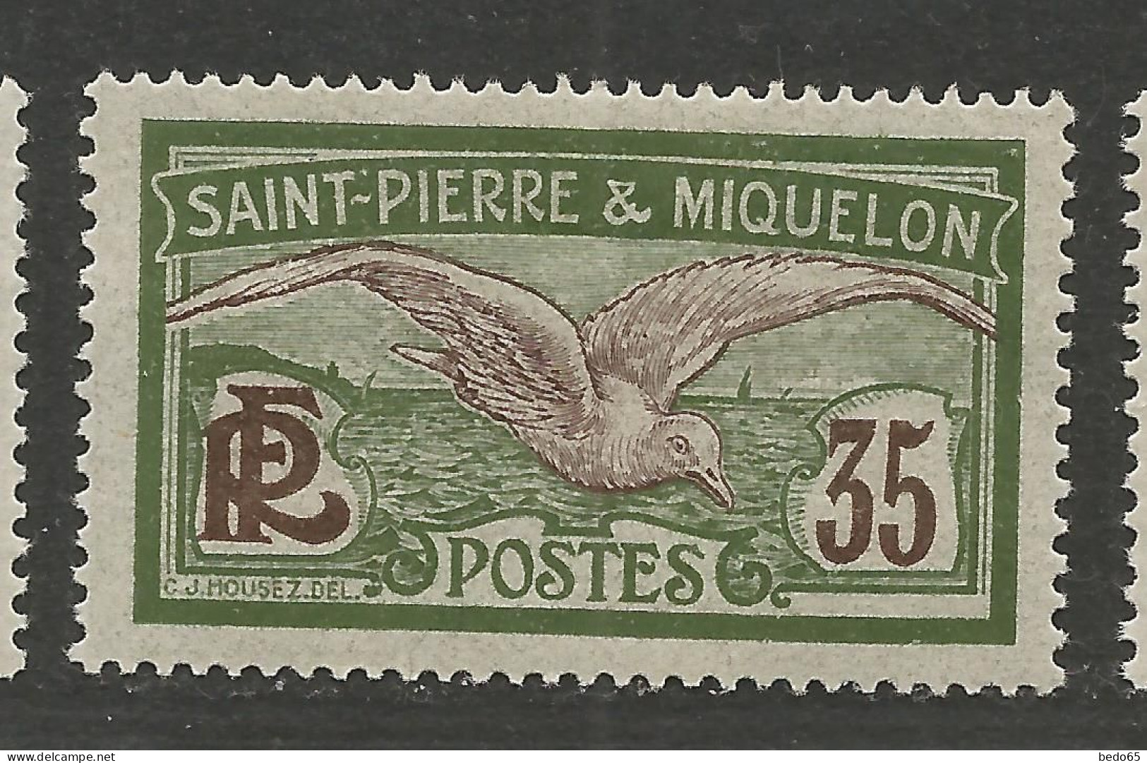 SAINT PIERRE ET MIQUELON N° 86 NEUF* TRACE DE CHARNIERE   / Hinge  / MH - Ungebraucht