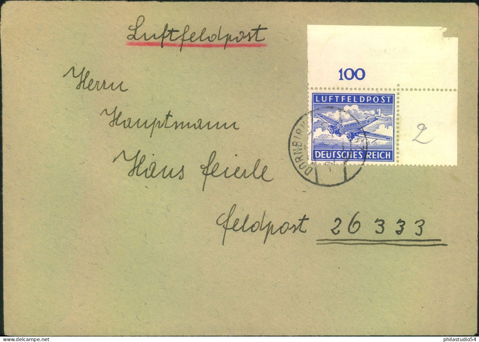 Luftfeldpoatbrief Mit Eckrandstück Ab DORNBIRN - Covers & Documents