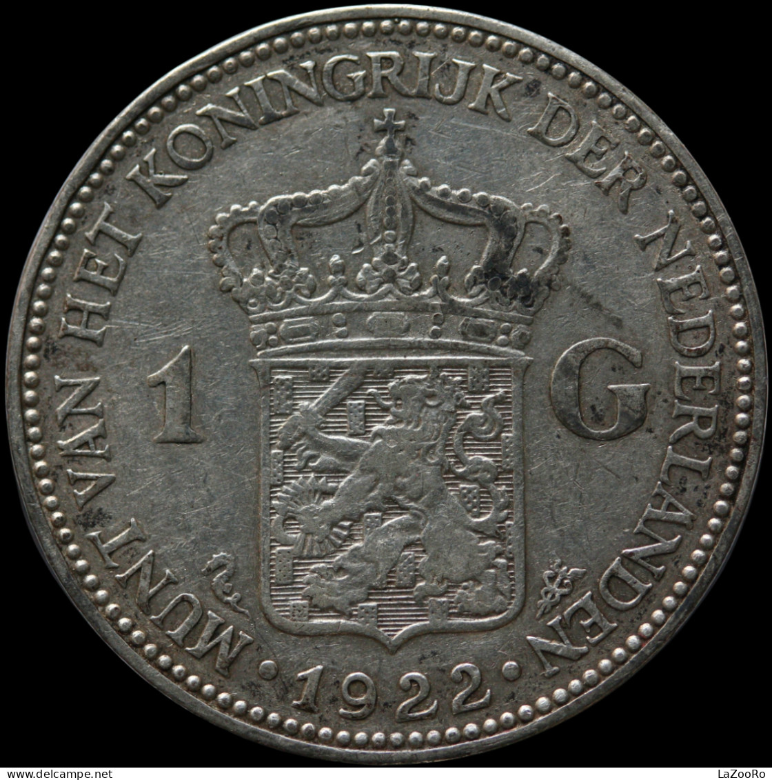 LaZooRo: Netherlands 1 Gulden 1922 XF - Silver - 1 Florín Holandés (Gulden)