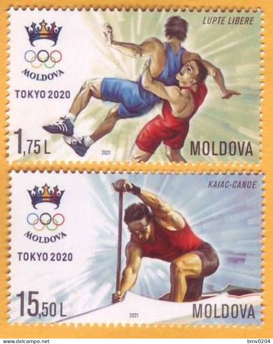 2021 2020 Moldova Moldavie Moldau Tokyo Summer Olympics, Freestyle Wrestling, Canoe 2 V Mint - Sommer 2020: Tokio