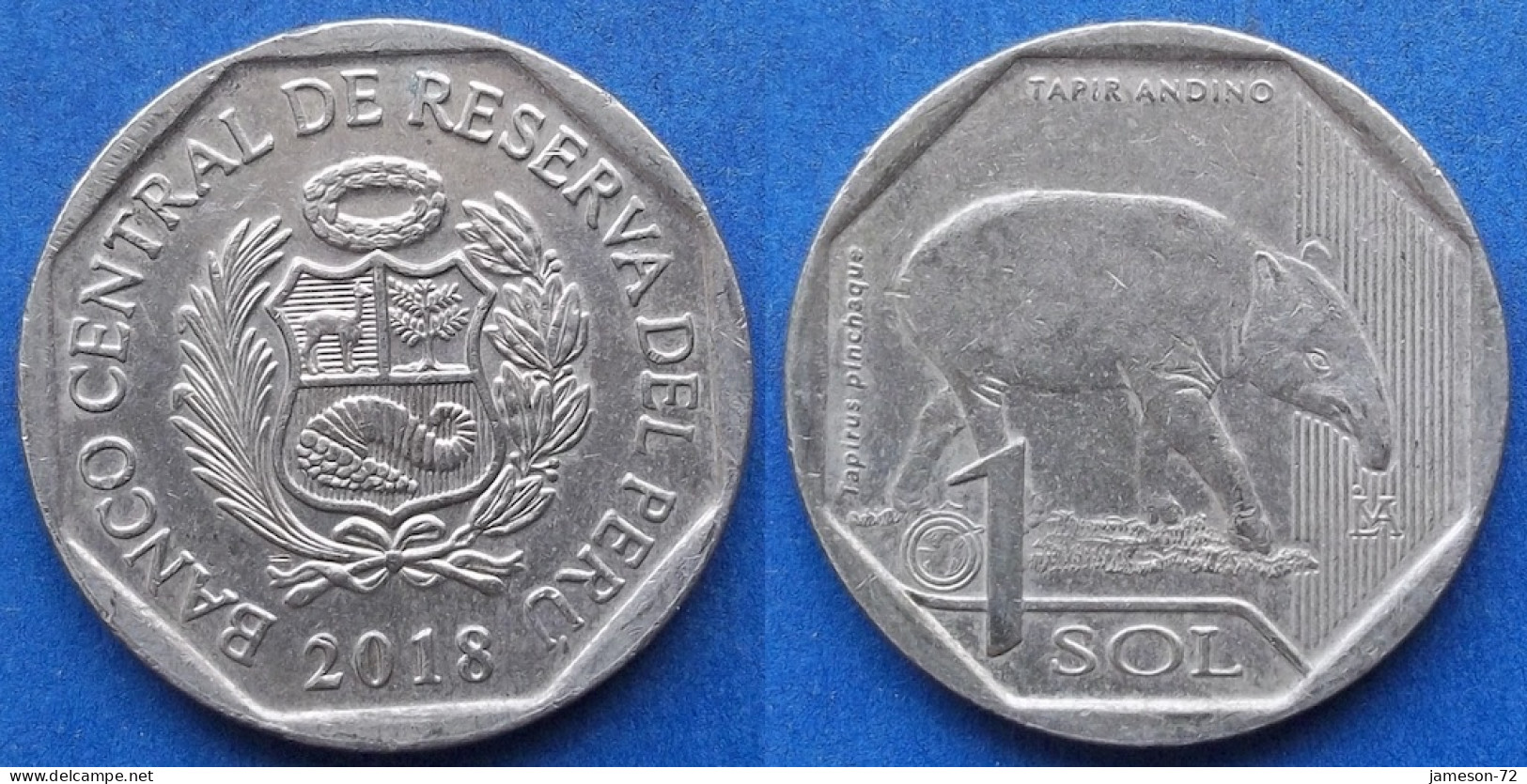 PERU - 1 Sol 2018 "Andean Tapir" KM# 409 Monetary Reform (1991) - Edelweiss Coins - Peru