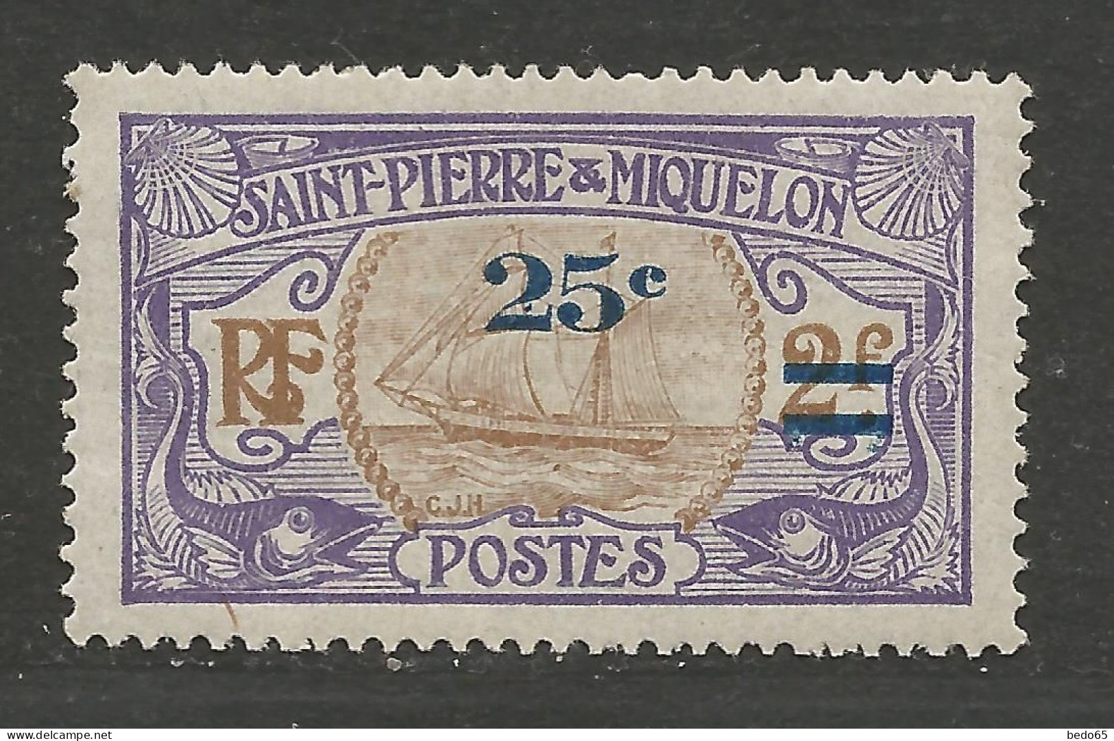SAINT PIERRE ET MIQUELON N° 119 NEUF* TRACE DE CHARNIERE   / Hinge  / MH - Unused Stamps