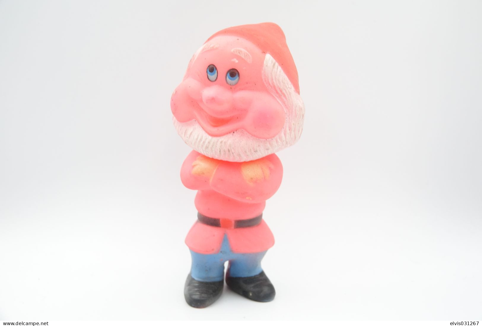 PIEPER POUET SQUEAKY:  DWARF DWERG NAIN - 1970's - L=12 - DISNEY - Rubber - Vinyl - Schtroumpfs