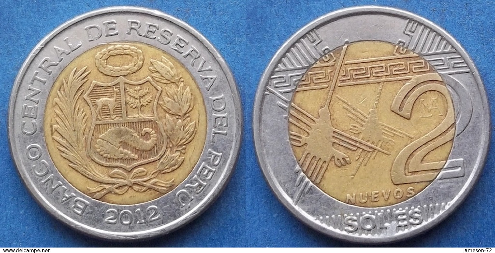 PERU - 2 Nuevos Soles 2012 "Hummingbird From The Inca Lines" KM# 343 Monetary Reform (1991) - Edelweiss Coins - Peru