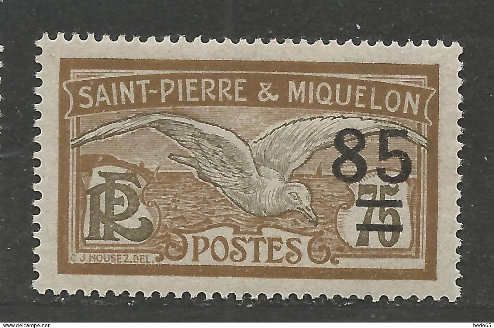 SAINT PIERRE ET MIQUELON N° 122 NEUF* TRACE DE CHARNIERE   / Hinge  / MH - Neufs