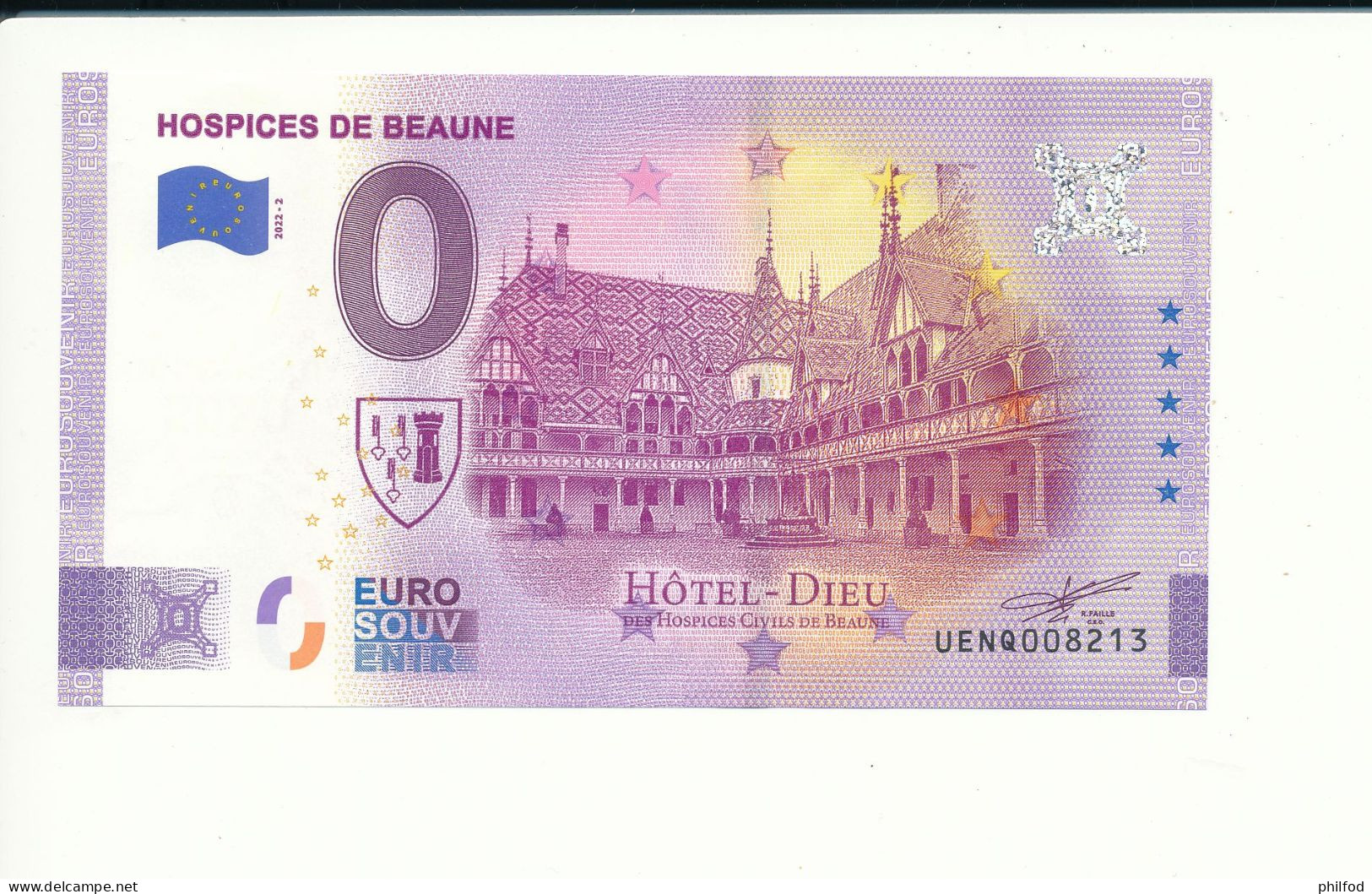 Billet Touristique  0 Euro  - HOSPICES DE BEAUNE - UENQ - ANNIV - 2022-2 -  N° 8213 - Sonstige & Ohne Zuordnung