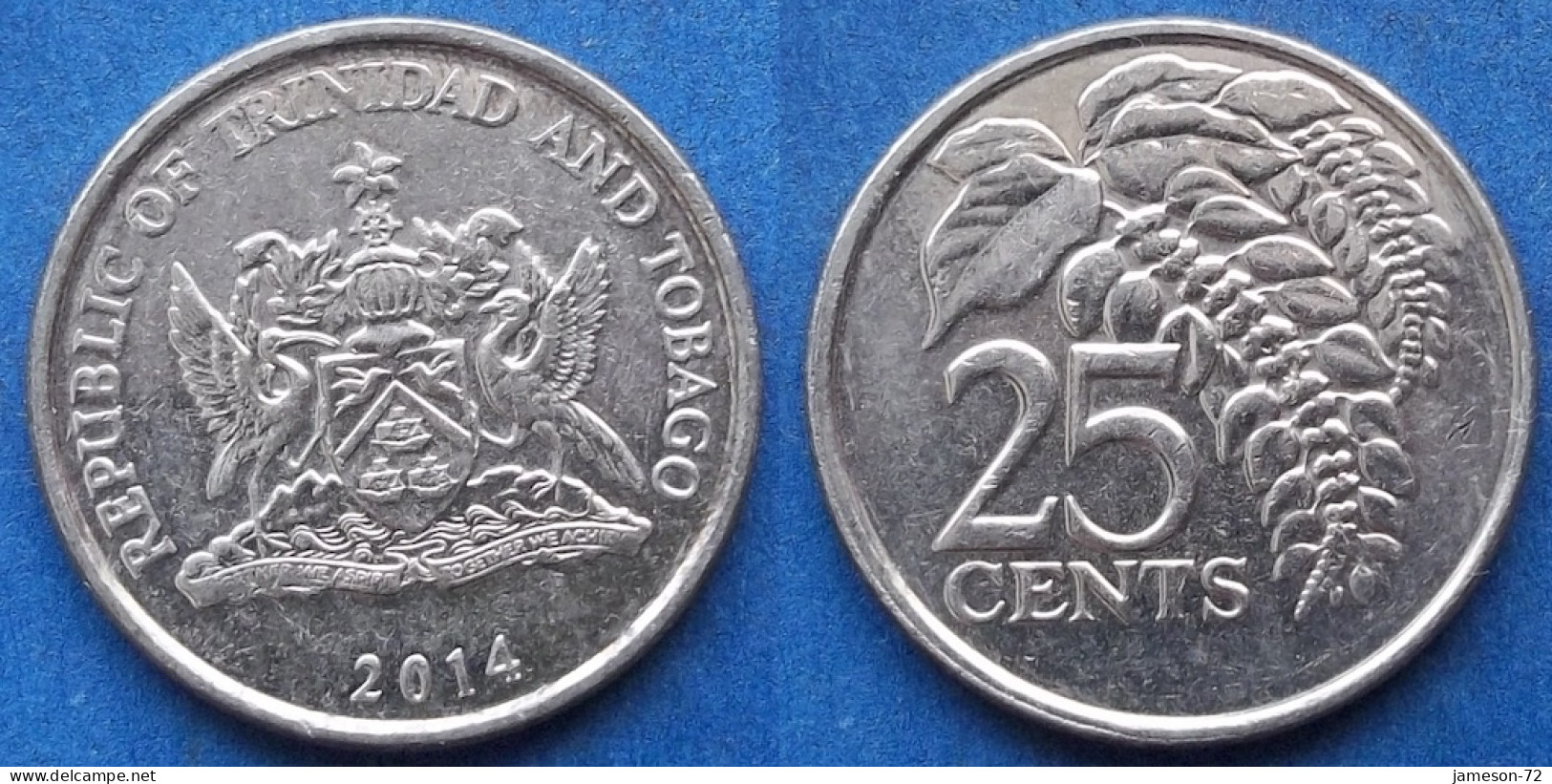 TRINIDAD & TOBAGO - 25 Cents 2014 "Chaconia" KM# 32 Republic (1976) - Edelweiss Coins - Trinité & Tobago