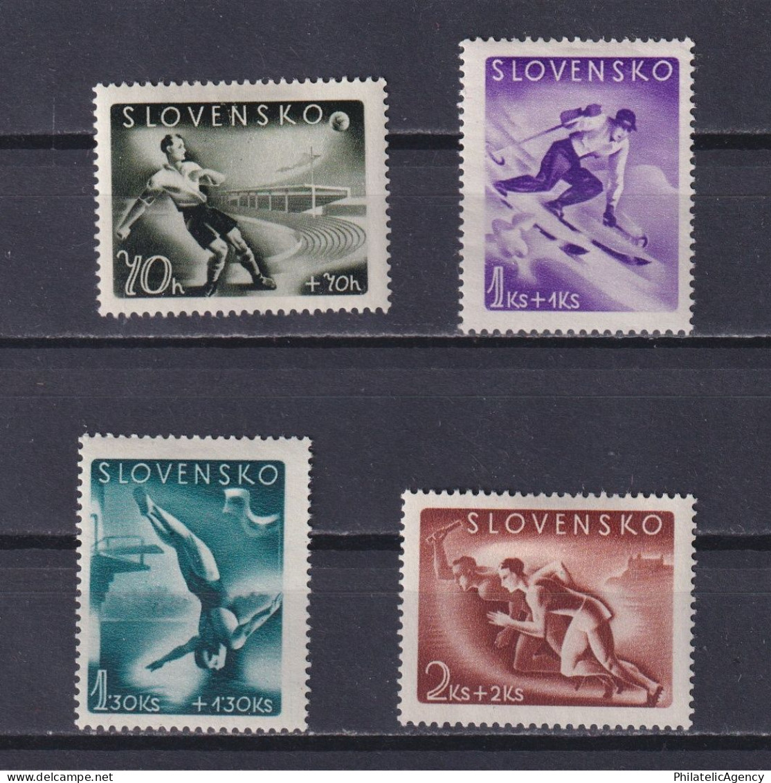 SLOVAKIA 1944, Sc# B21-B24, Sports, MH - Neufs