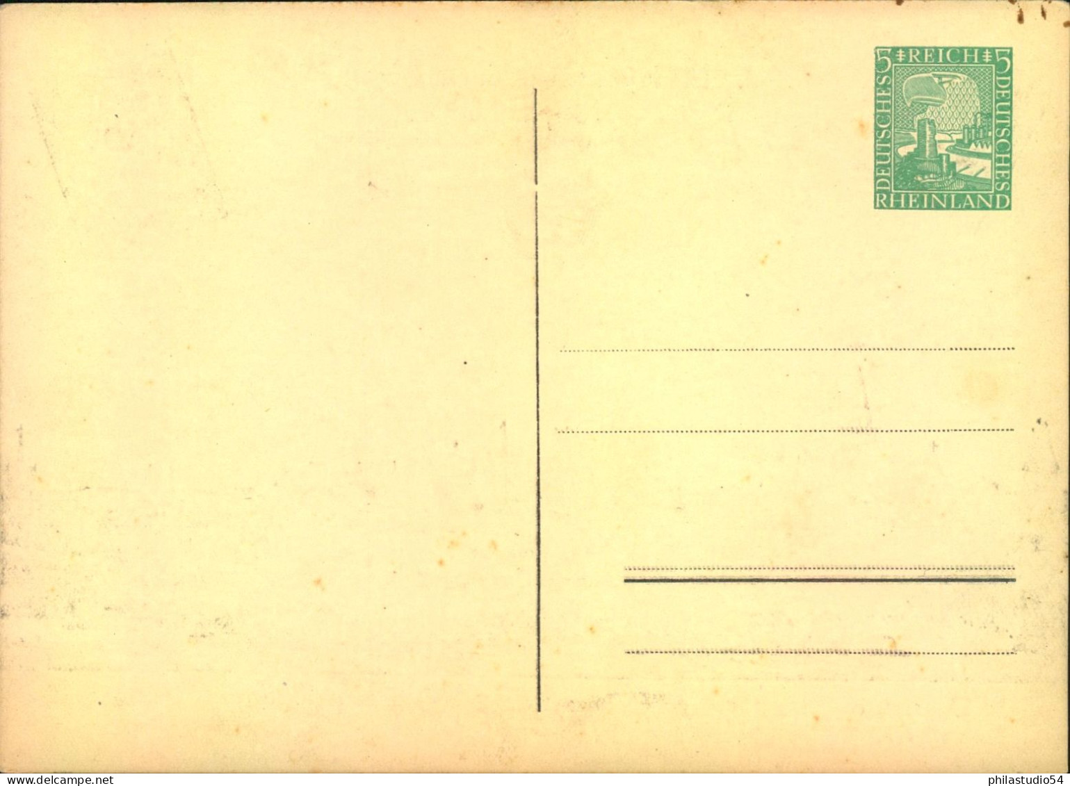 19245 Privatganzsachenkarte "V. Südwestdeutscher Philatelistentag" Wertstempel 3 Pf. Rgeinlandarte - Briefkaarten