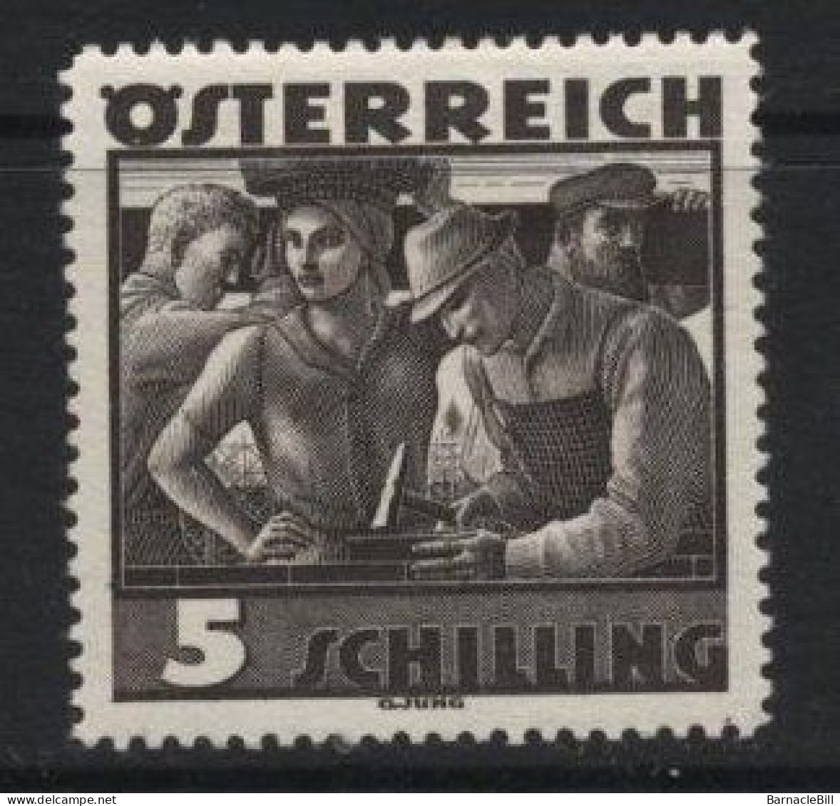Austria (01) 1934 Costumes. 5 Schilling Black. Unused. Hinged - Neufs