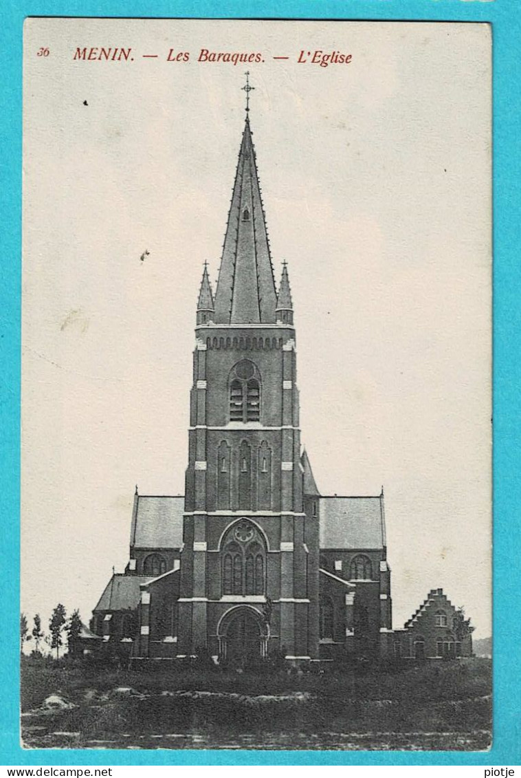 * Menen - Menin (West Vlaanderen) * (Th. Van Den Heuvel, Nr 36) Les Baraques, L'église, Barakken, Kerk, Unique - Menen