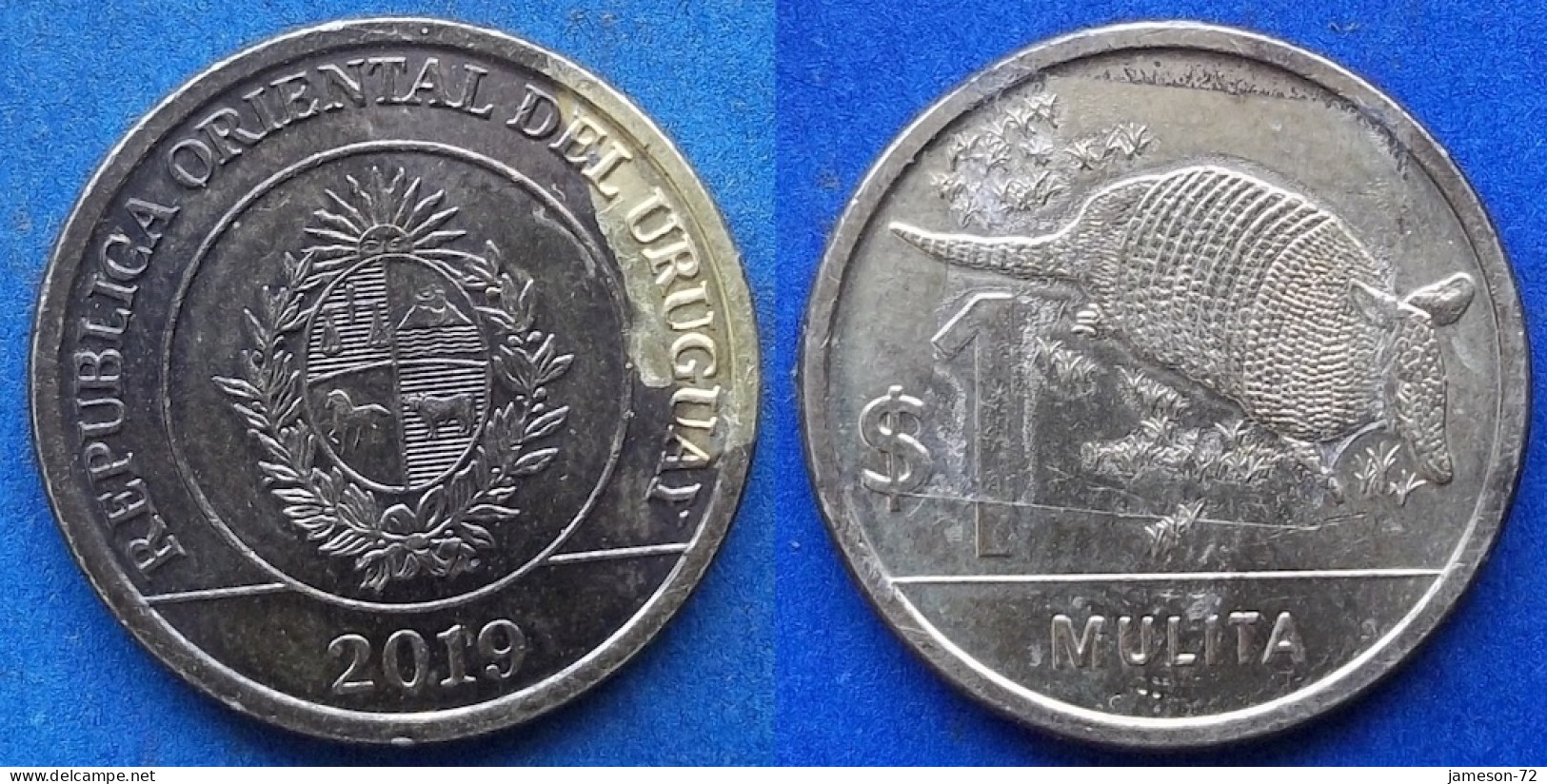 URUGUAY - 1 Peso 2019 "Mulita" KM# 135 Monetary Reform (1993) - Edelweiss Coins - Uruguay