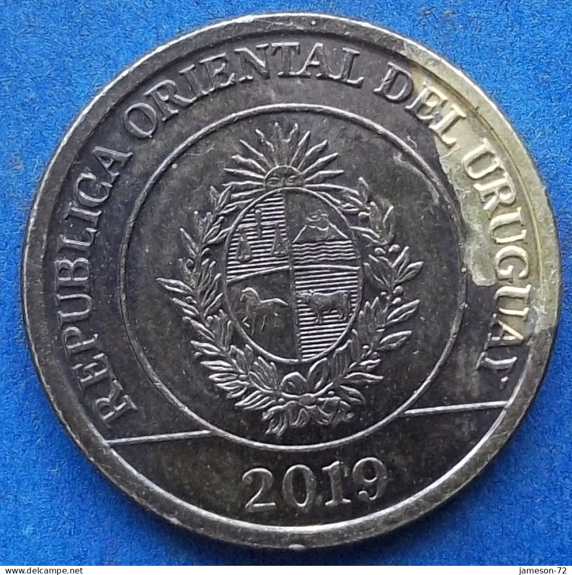 URUGUAY - 1 Peso 2019 "Mulita" KM# 135 Monetary Reform (1993) - Edelweiss Coins - Uruguay