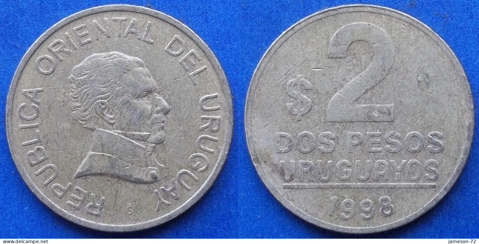 URUGUAY - 2 Pesos 1998 KM# 104.2 Monetary Reform (1993) - Edelweiss Coins - Uruguay