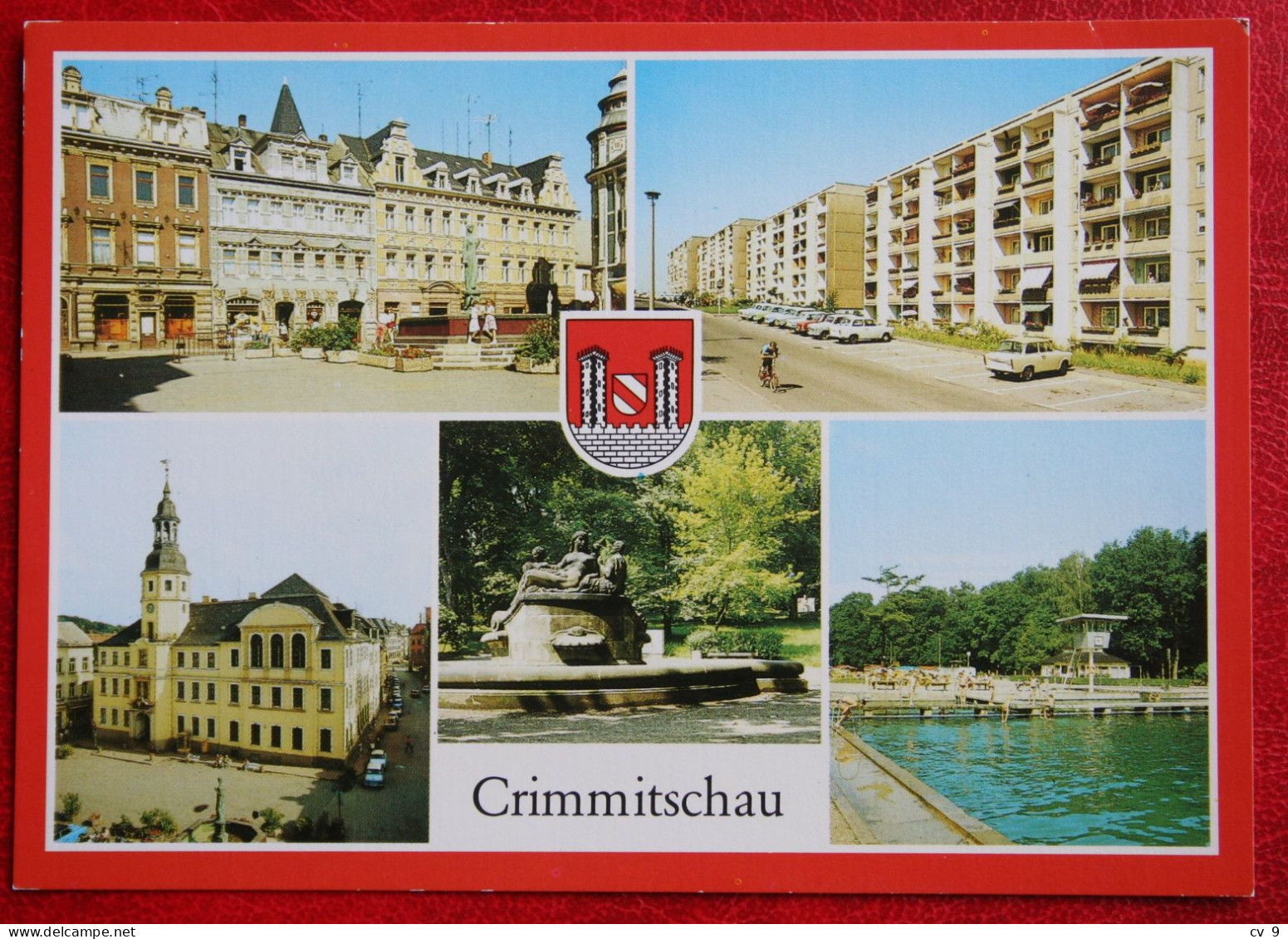 AK Crimmitschau Markt Sahnbad Rathaus Brunnen Bild Und Heimat Deutschland DDR Nicht Gelaufen Postcard D18 - Crimmitschau