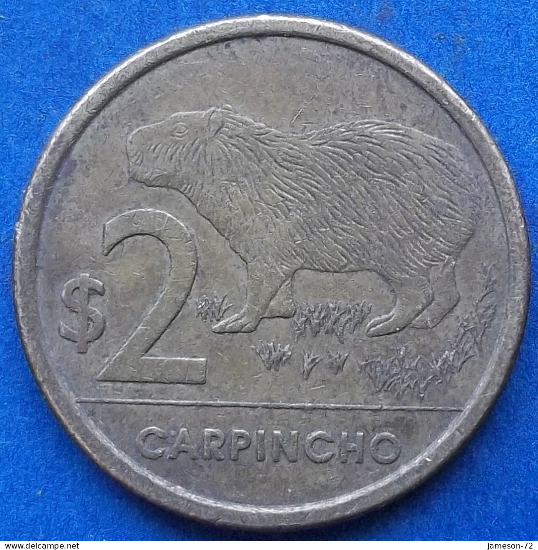 URUGUAY - 2 Pesos 2011 "Carpincho" KM# 136 Monetary Reform (1993) - Edelweiss Coins - Uruguay