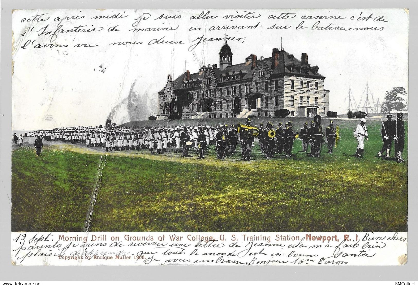 Morning Drill On Grounds Of War Colege U.S. Training Station, Newport, R.I. (A20p6) - Newport