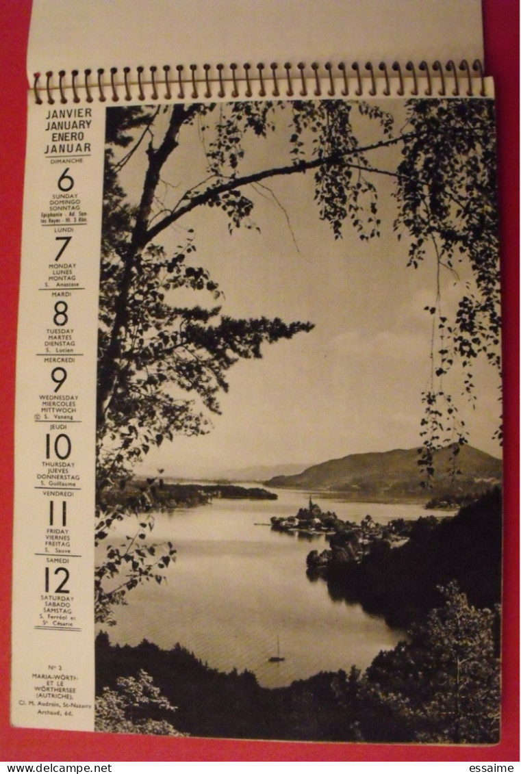 Calendrier. Album Annuel Beaux Pays Par Annie Vaillant. Arthaud 1963. Photographie Photos - Grand Format : 1961-70