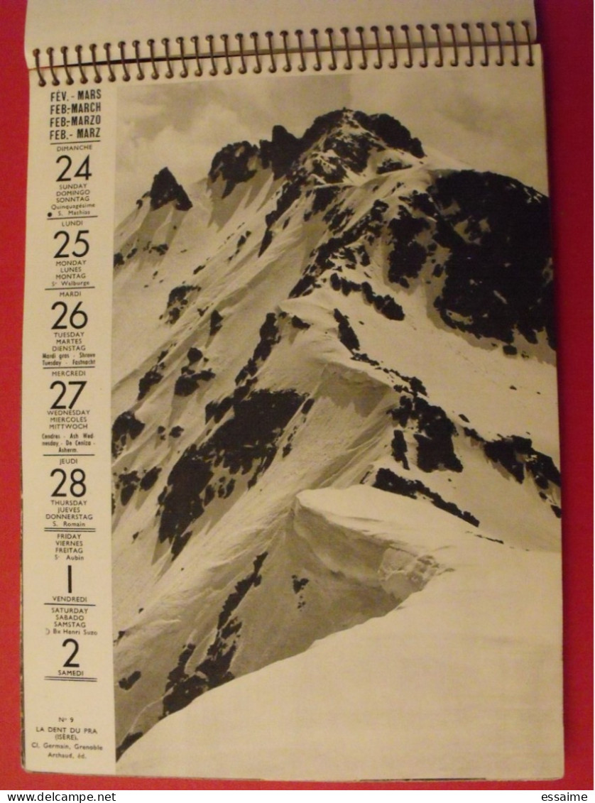 Calendrier. Album Annuel Beaux Pays Par Annie Vaillant. Arthaud 1963. Photographie Photos - Big : 1961-70