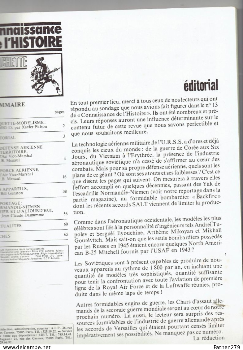 Connaissance De L'histoire N°16 - Septembre 1979 - Hachette - L'aviation Militaire Soviétique - Aviation
