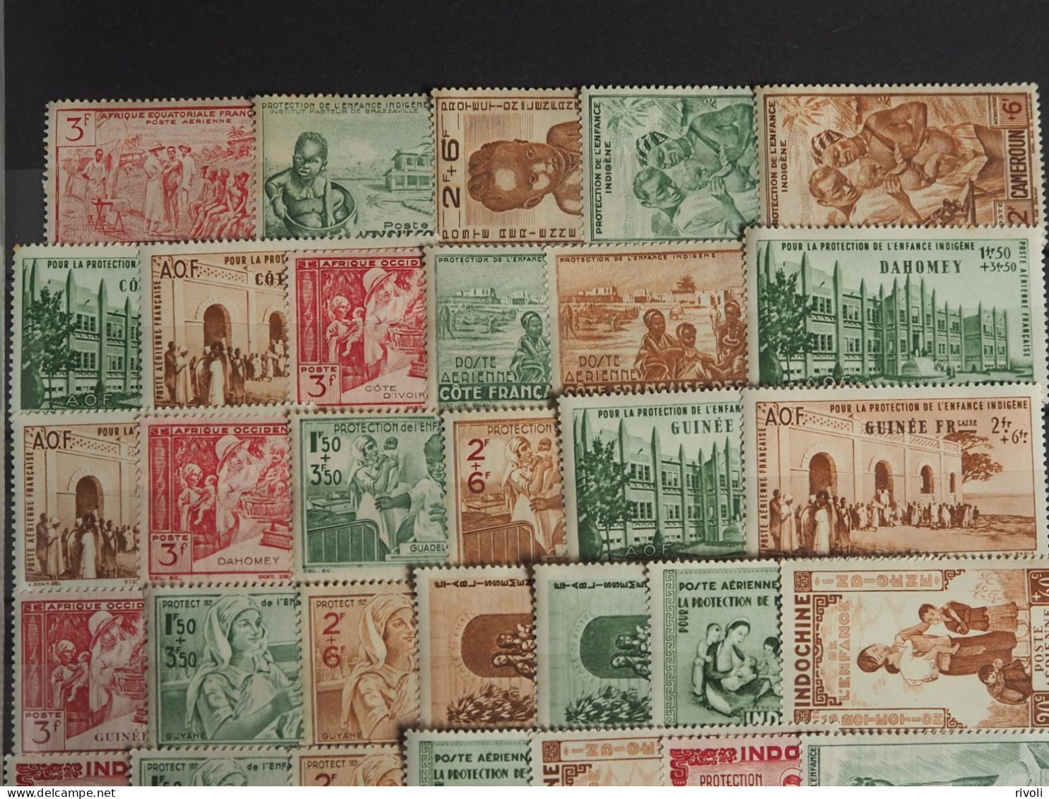 GRANDE SERIE COLONIALE - PROTECTION DE L'ENFANCE - QUINZAINE IMPERIALE - 82 TP NEUFS ** - COTE 174€. - 1942 Protection De L'Enfance Indigène & Quinzaine Impériale (PEIQI)