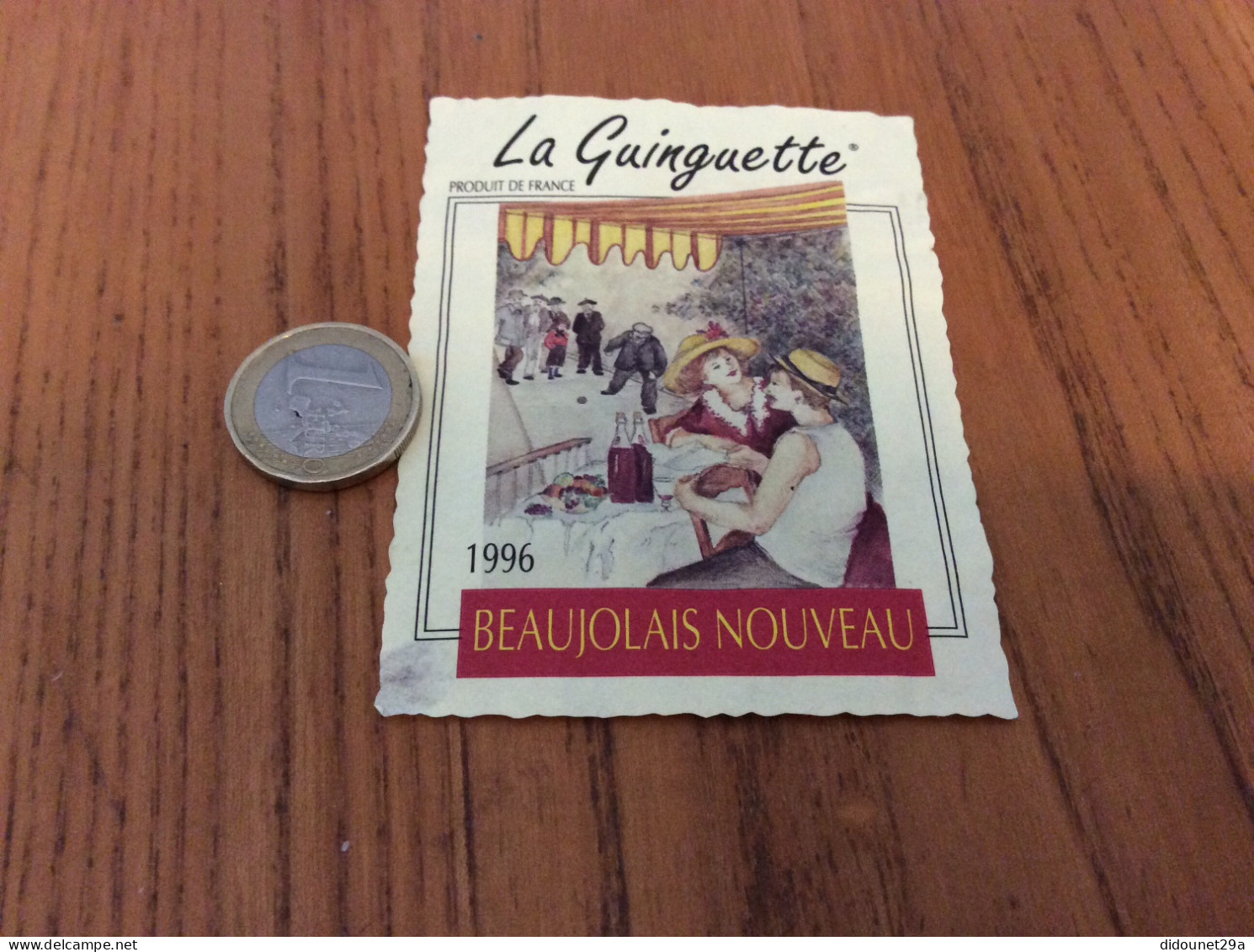 Etiquette De Vin 1996 «BEAUJOLAIS NOUVEAU - La Guinguette» - Beaujolais