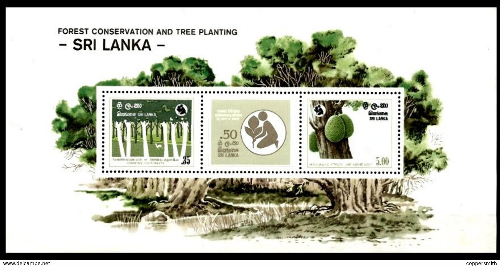 (0096 #) Sri Lanka  1981 / Forests Sheet / Bf / Bloc Forets / Wald / Read Text  ** / Mnh Michel BL 17 - Sri Lanka (Ceylon) (1948-...)