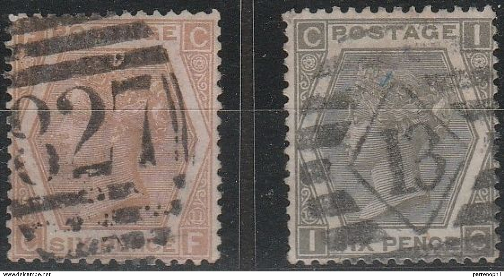 514 Gran Bretagna Great Britain 1880/81 - Effigie Regina Vittoria N. 62/66. Cat. € 500,00. SPL - Used Stamps