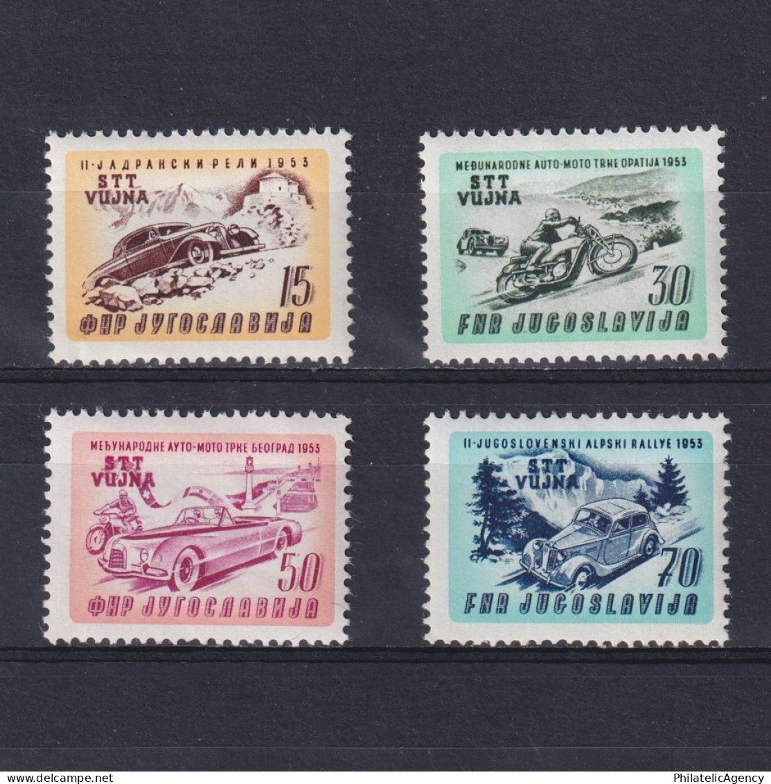 TRIESTE (Zone B) 1953, Sc# 79-82, Automobile And Motorcycle Races, MH - Neufs