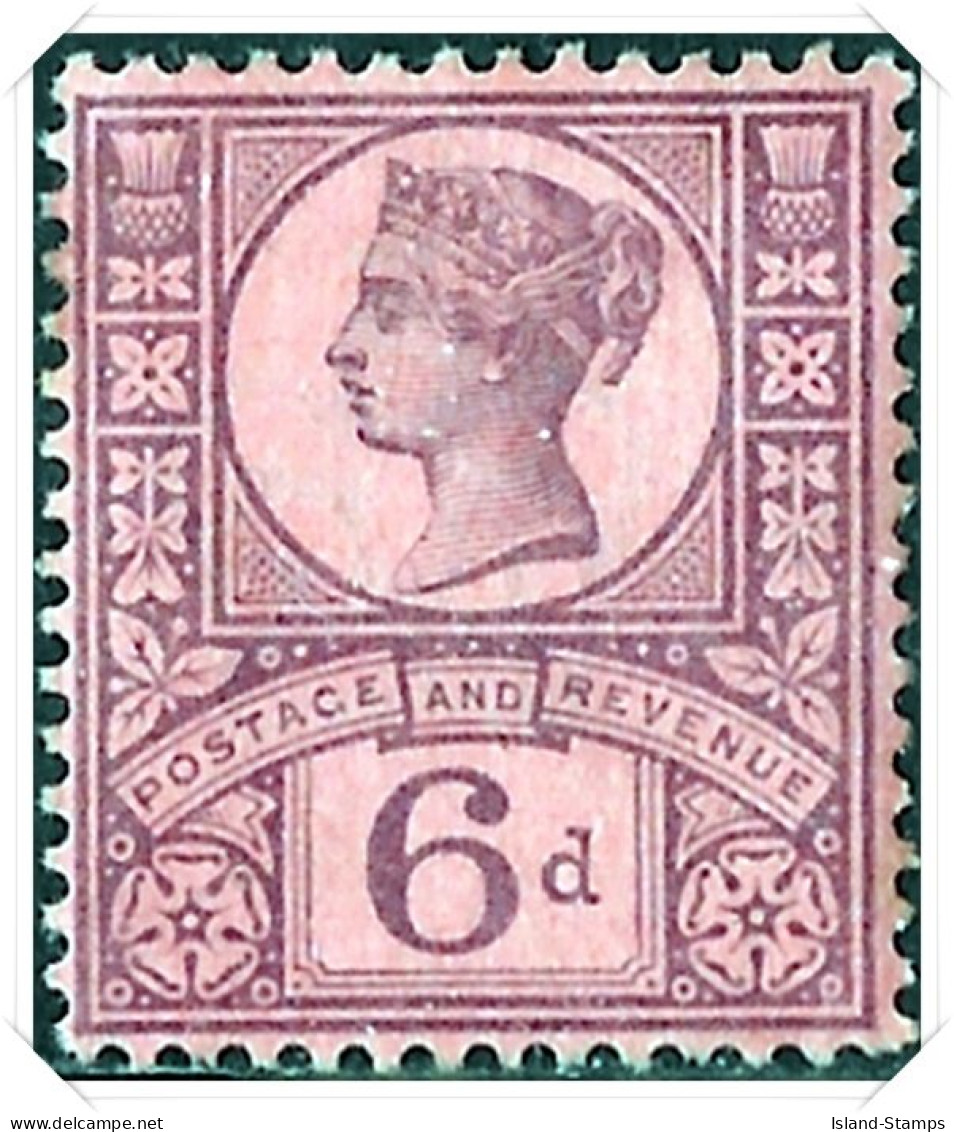 QV SG208 Jubilee 6d Purple Rose-Red, Mounted Mint - Nuovi