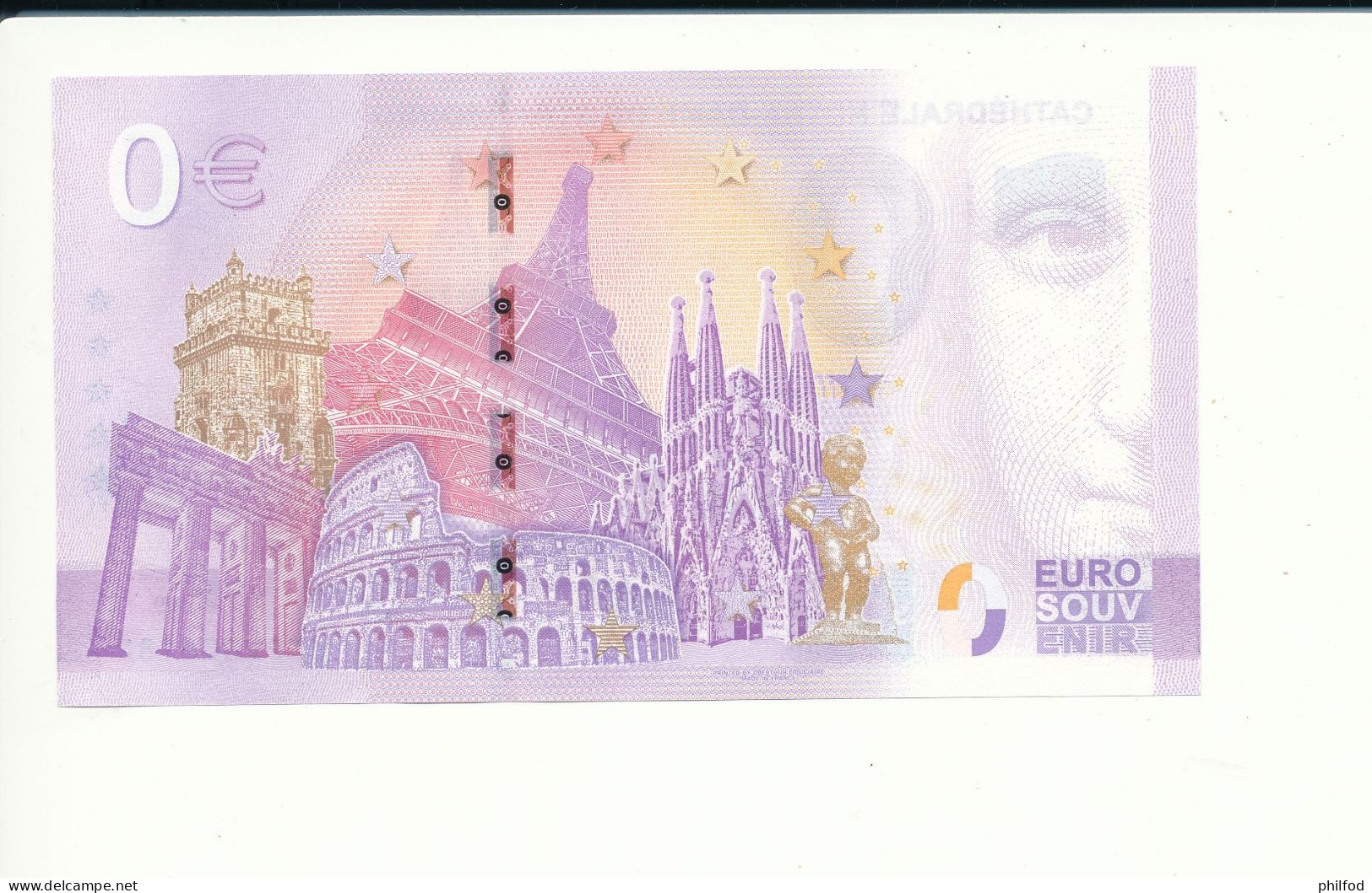 Billet Touristique  0 Euro  - CATHÉDRALE NOTRE-DAME DE STRASBOURG - UEPV - 2022-2 -  N° 6182 - Sonstige & Ohne Zuordnung