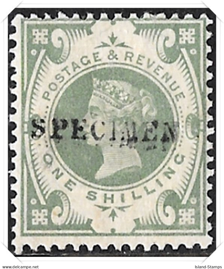 QV SG211 1887 1- Shilling Jubilee Green (Specimen) Mounted Mint - Nuevos