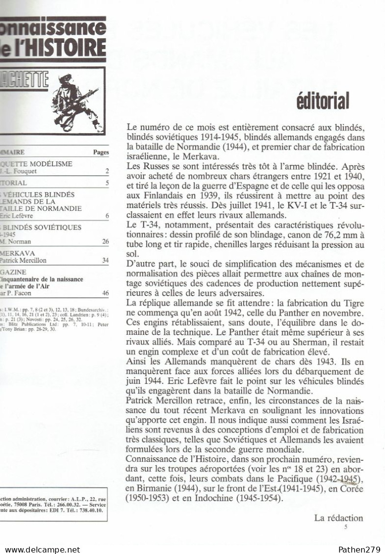 Connaissance De L'histoire N°56 - Mai 1983 - Hachette - Spécial Blindés - Fahrzeuge