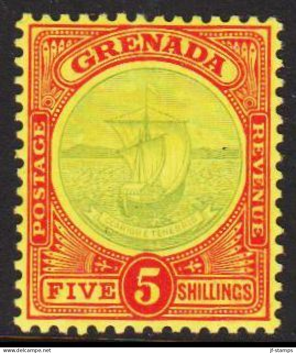 1908-1911. GRENADA. La Conception FIVE SHILLINGS. Hinged. Beautiful Stamp.  (MICHEL 70) - JF542165 - Grenada (...-1974)