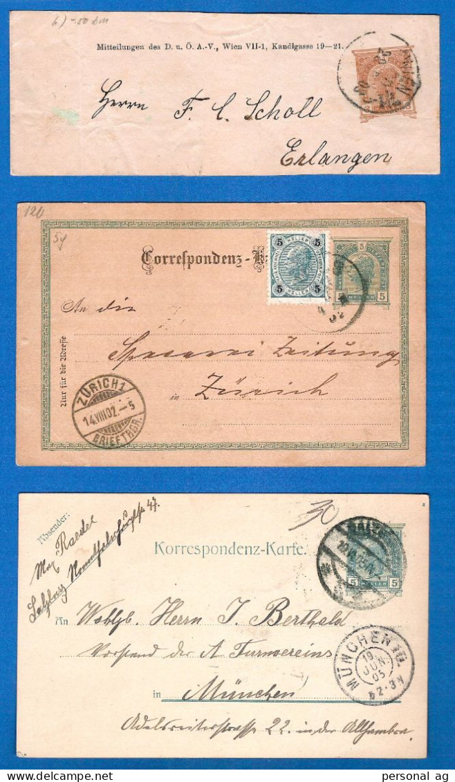 1902-05  Österreich  Vordruck-Streifband S6 + Ankunftsstempel Und PK Mi P130, P152 - Newspaper Bands