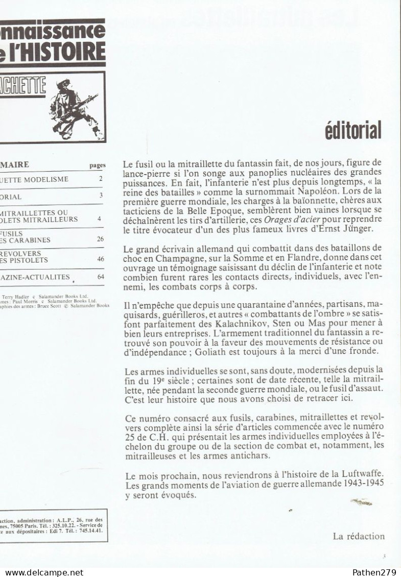 Connaissance De L'histoire N°34 - Avril 1981 - Hachette - Armes Légères 1873-1981 - Francese