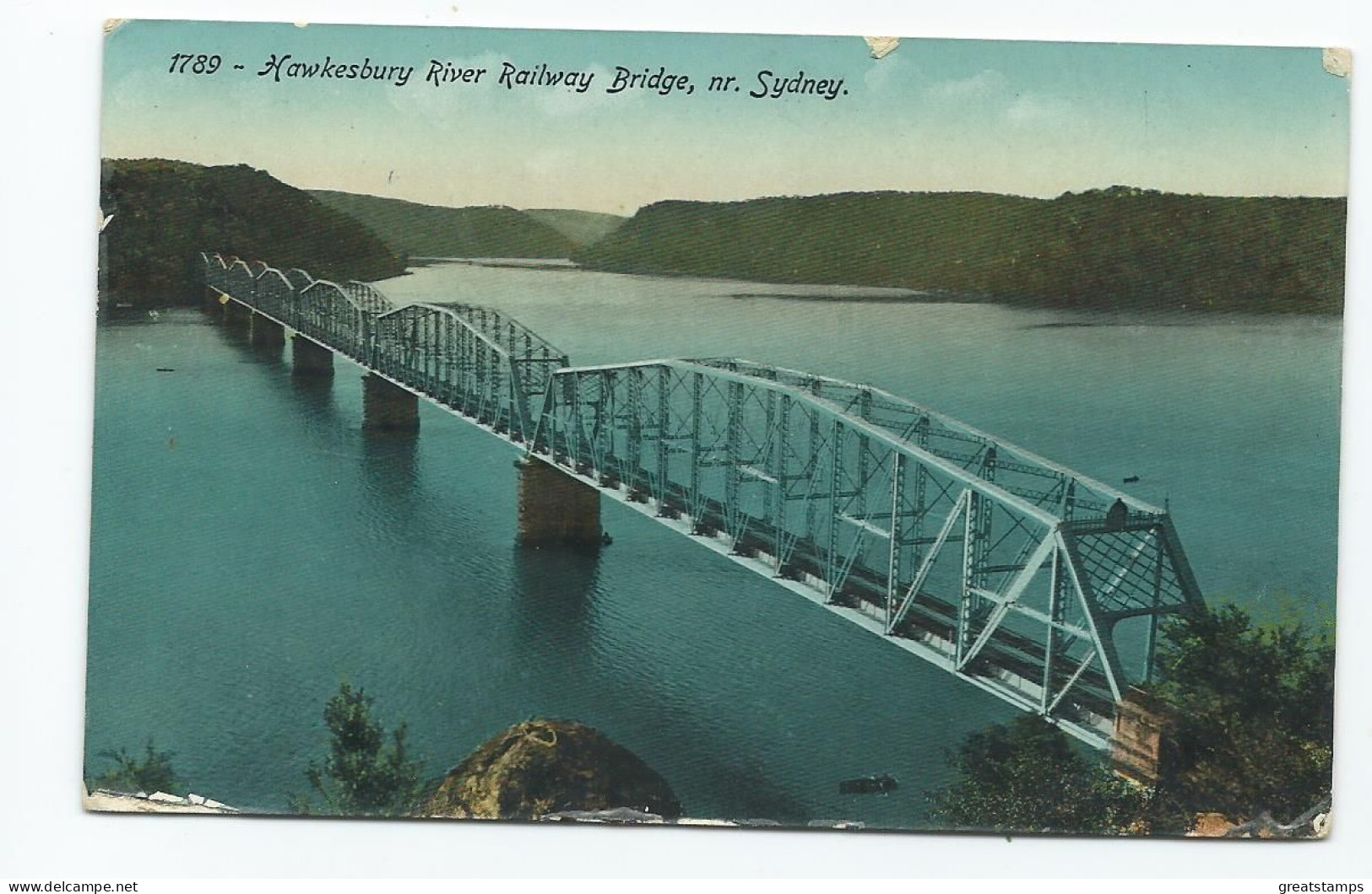 Railway Postcard Australia Hawesbury River Railway Bridge .nr.sydney  Unposted - Kunstwerken