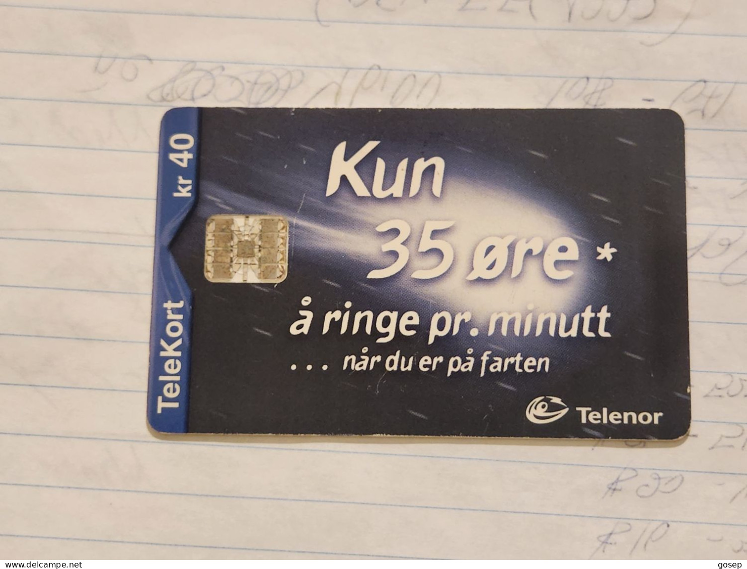 Norway-(n-151)-kun 35 Ore A Ring Pr.minutt-(kr40)-(43)-(C98033747)-used Card+1card Prepiad Free - Norvège