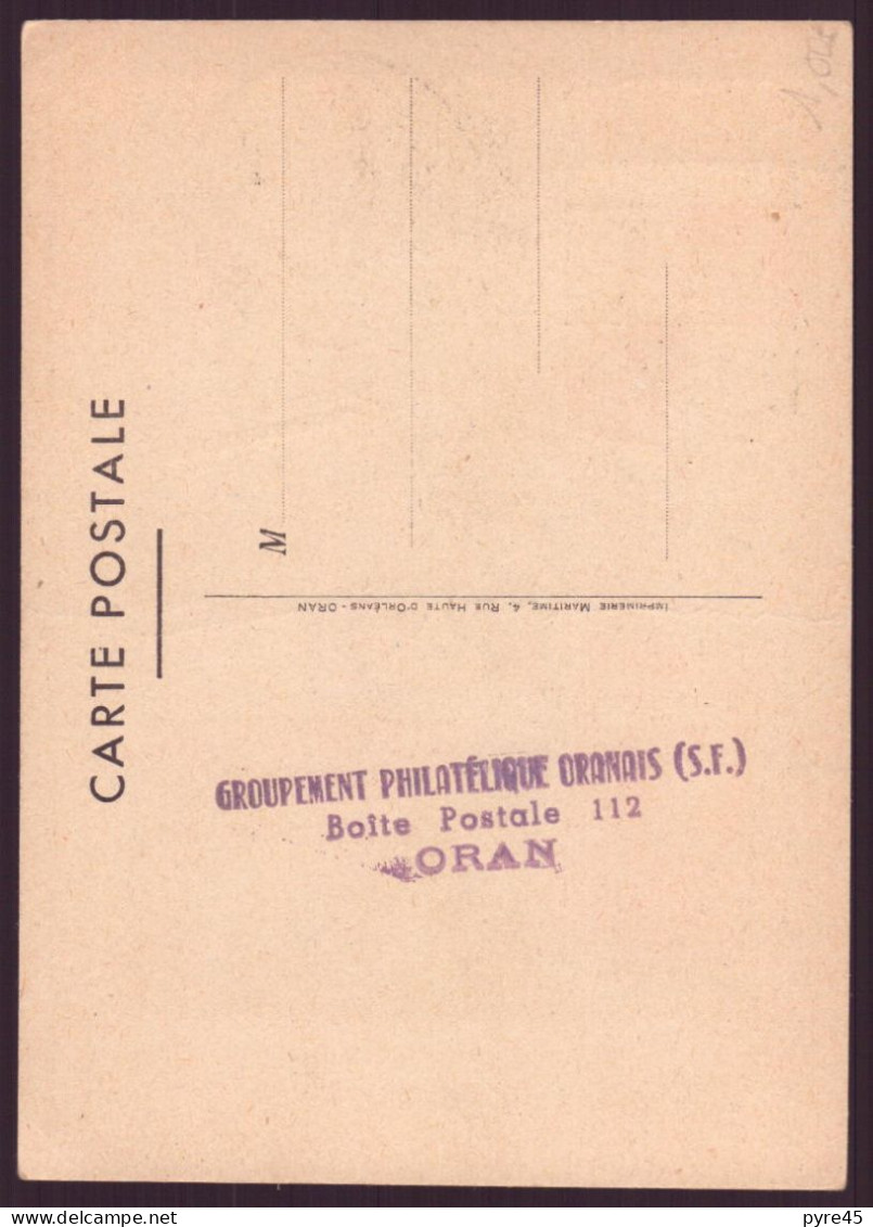 Algérie, Carte Commémorative " Exposition D'Oran " 28 Octobre 1951 - Other & Unclassified