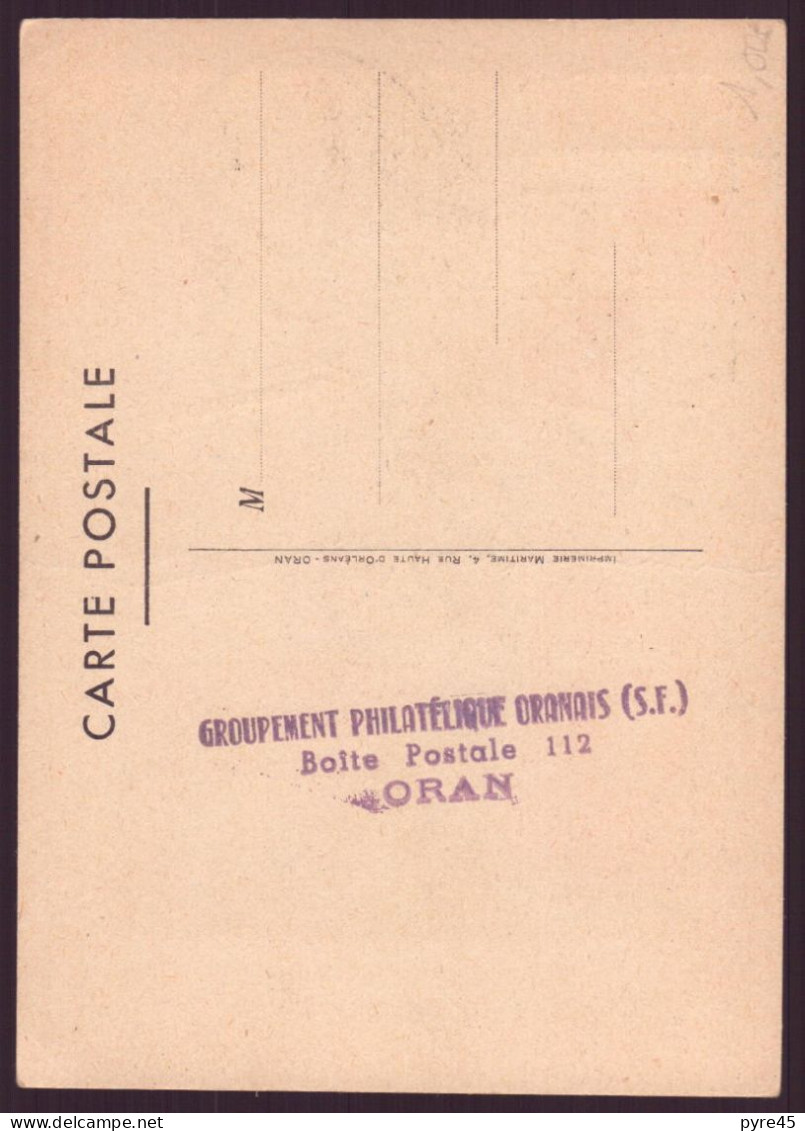 Algérie, Carte Commémorative " Exposition D'Oran " 28 Octobre 1951 - Sonstige & Ohne Zuordnung