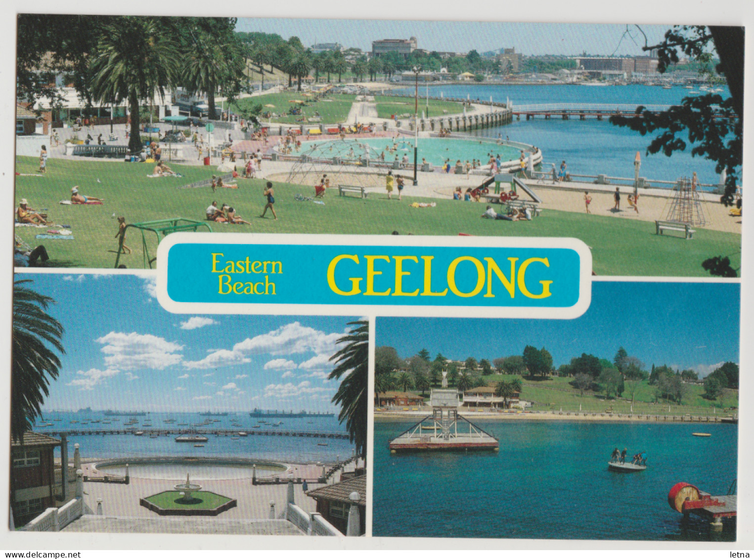 Australia VICTORIA VIC Swimming Pools Eastern Beach GEELONG Nucolorvue 12GE021 Multiview Postcard C1980s - Geelong