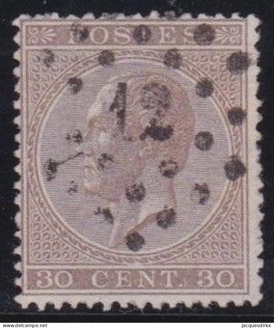 Belgie  .   OBP    .    19-A       .    O     .   Gestempeld     .   /   .    Oblitéré - 1865-1866 Profilo Sinistro